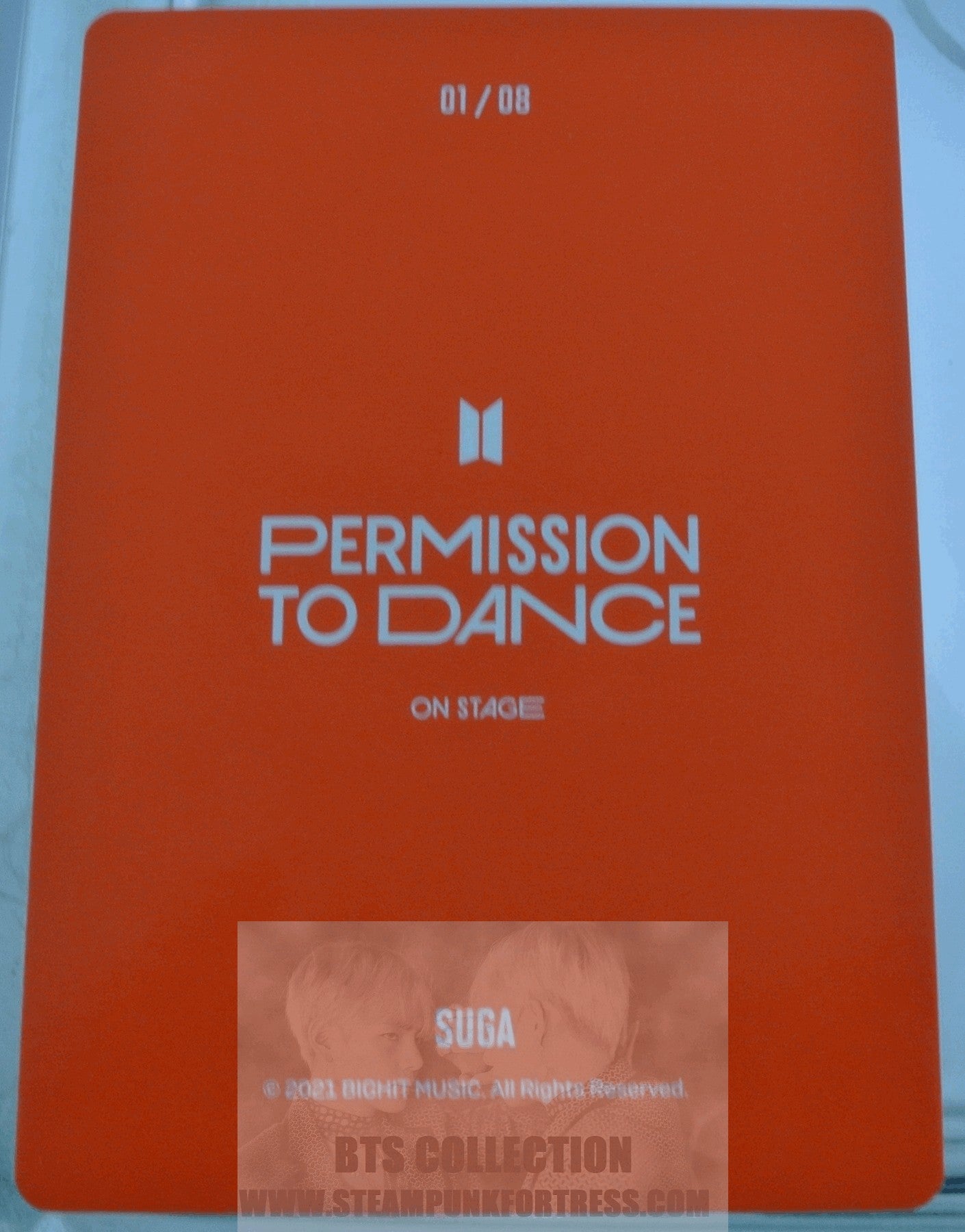 BTS SUGA MIN YOONGI YOON-GI PTD 2021 PERMISSION TO DANCE ON STAGE #1 OF 8 PHOTOCARD PHOTO CARD NEW OFFICIAL MERCHANDISE