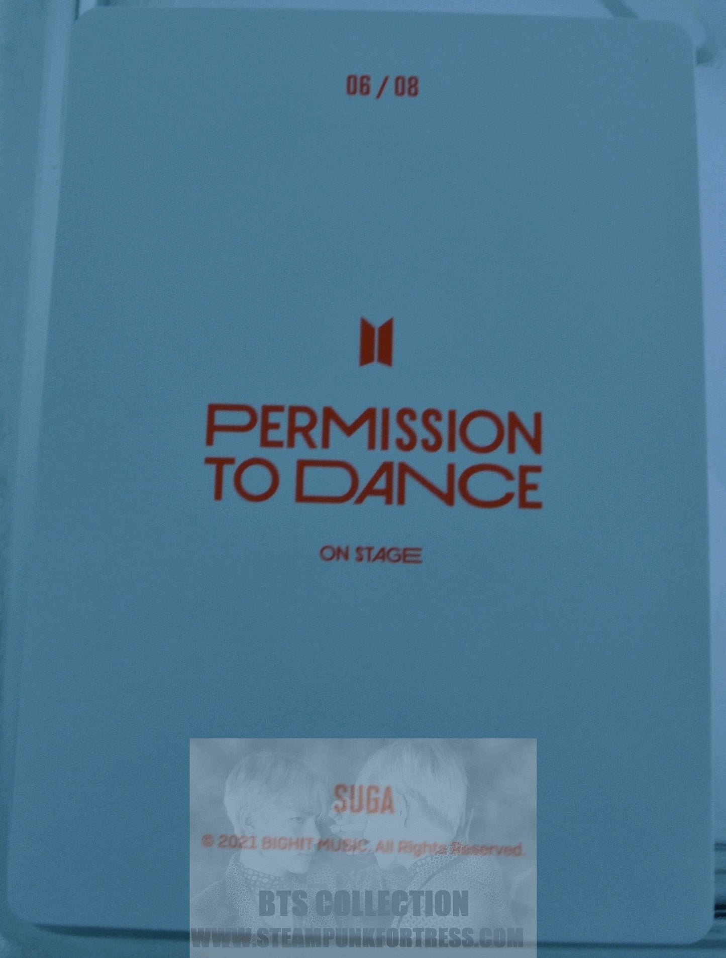 BTS SUGA MIN YOONGI YOON-GI PTD 2021 PERMISSION TO DANCE ON STAGE #6 OF 8 PHOTOCARD PHOTO CARD NEW OFFICIAL MERCHANDISE