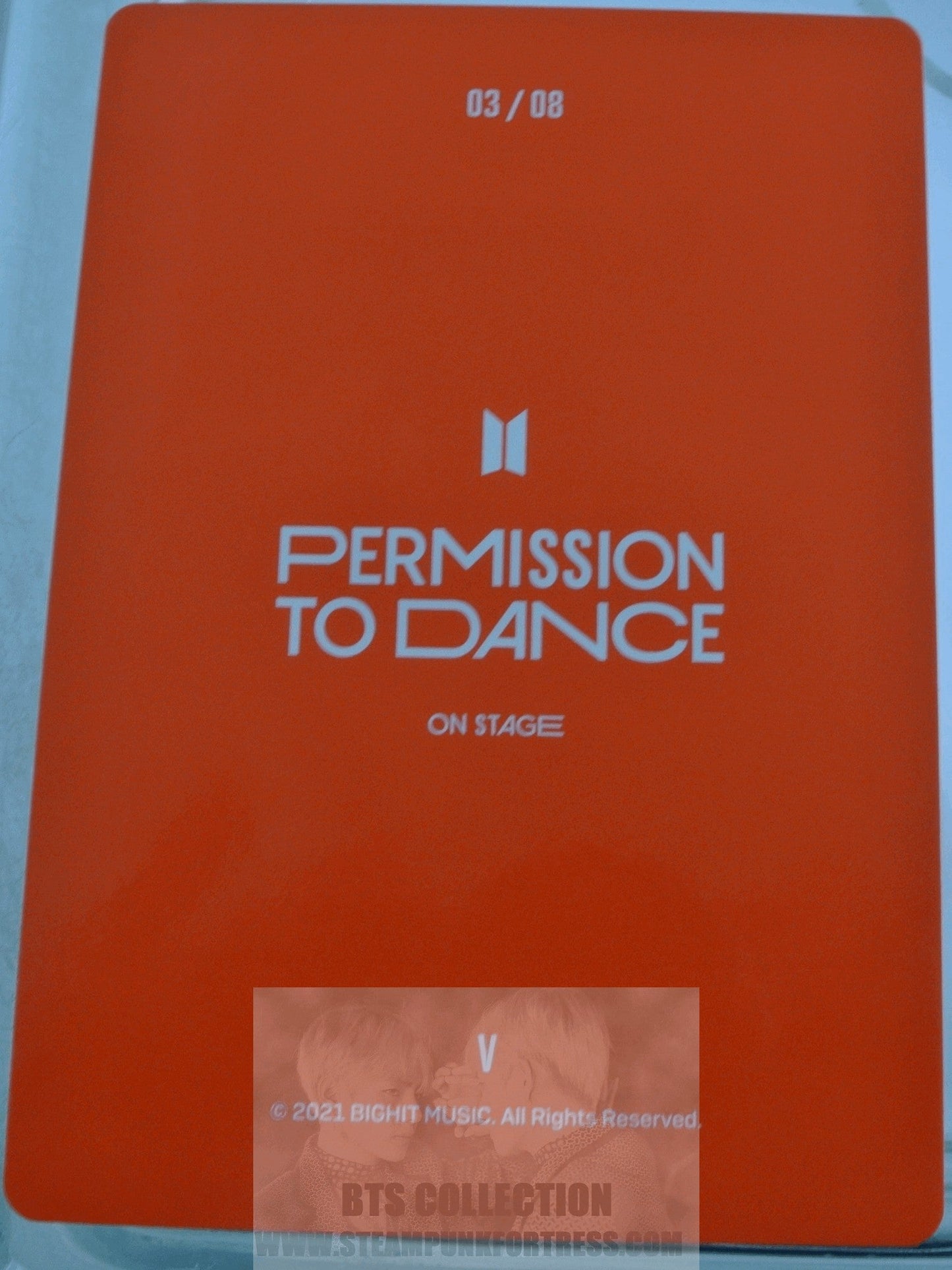 BTS V KIM TAEHYUNG TAE-HYUNG PTD 2021 PERMISSION TO DANCE ON STAGE #3 OF 8 PHOTOCARD PHOTO CARD NEW OFFICIAL MERCHANDISE