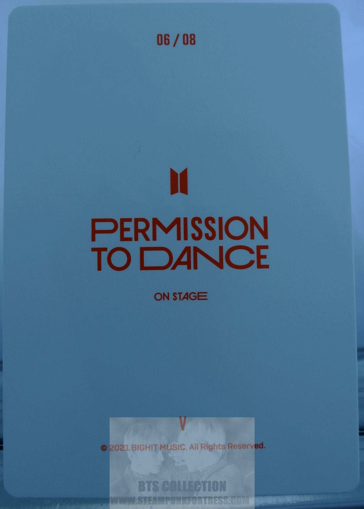 BTS V KIM TAEHYUNG TAE-HYUNG PTD 2021 PERMISSION TO DANCE ON STAGE #6 OF 8 PHOTOCARD PHOTO CARD NEW OFFICIAL MERCHANDISE
