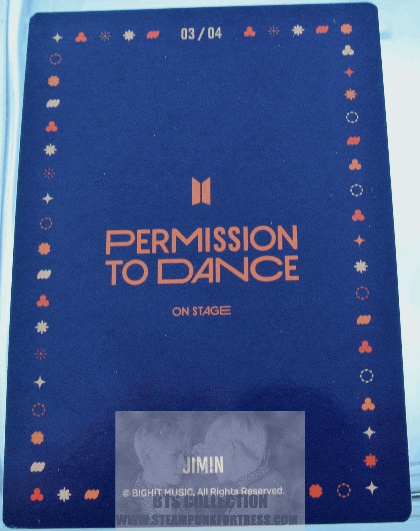 BTS JIMIN PARK JI-MIN 2022 PERMISSION TO DANCE ON STAGE SEOUL PTD #3 OF 4 PHOTOCARD PHOTO CARD NEW OFFICIAL MERCHANDISE