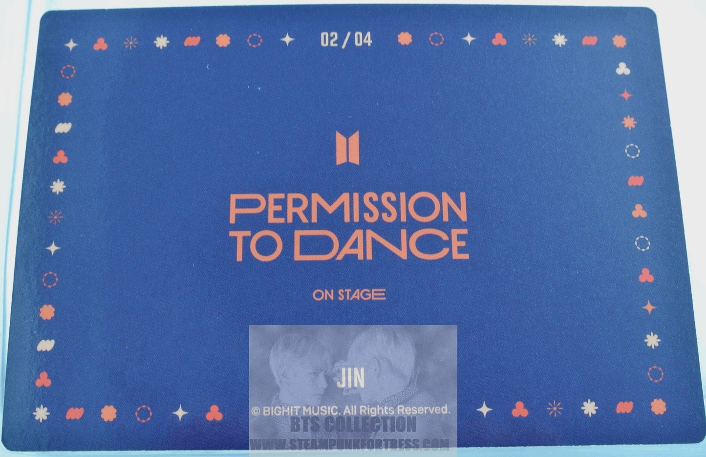 BTS JIN KIM SEOKJIN SEOK-JIN 2022 PERMISSION TO DANCE ON STAGE SEOUL PTD #2 OF 4 PHOTOCARD PHOTO CARD NEW OFFICIAL MERCHANDISE