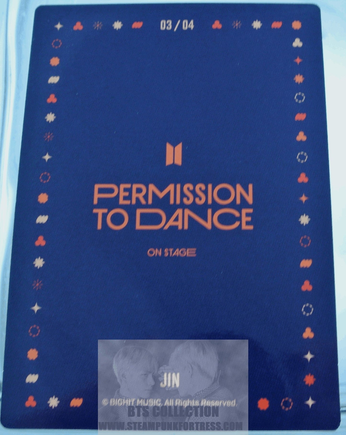 BTS JIN KIM SEOKJIN SEOK-JIN 2022 PERMISSION TO DANCE ON STAGE SEOUL PTD #3 OF 4 PHOTOCARD PHOTO CARD NEW OFFICIAL MERCHANDISE