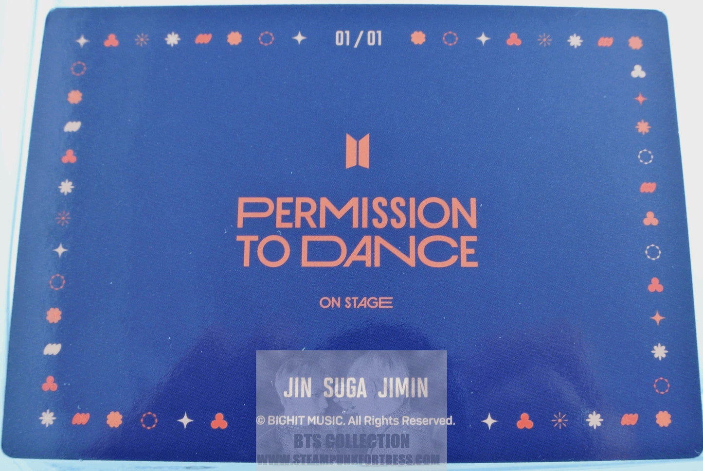 BTS PERMISSION TO DANCE ON STAGE SEOUL PTD JIN KIM SEOKJIN JIMIN PARK SUGA MIN YOONGI 2022 PHOTOCARD PHOTO CARD #1 OF 1 NEW OFFICIAL GROUP UNIT MERCHANDISE