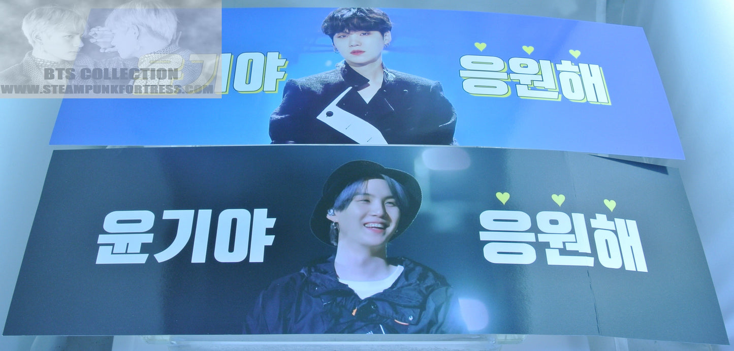 BTS SUGA MIN YOONGI YOON-GI 2 FANSITE SLOGANS BANNERS PIANIST FROM 2021 & 2022 SEASONS GREETINGS LIMITED EDITION SET
