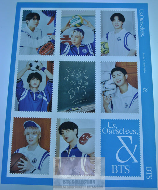 BTS US OURSELVES WE SPECIAL PHOTOFOLIO STAMP SHEET GROUP PHOTOS JIN SUGA J-HOPE RM JIMIN V JUNGKOOK RELEASE NEW OFFICIAL MERCHANDISE