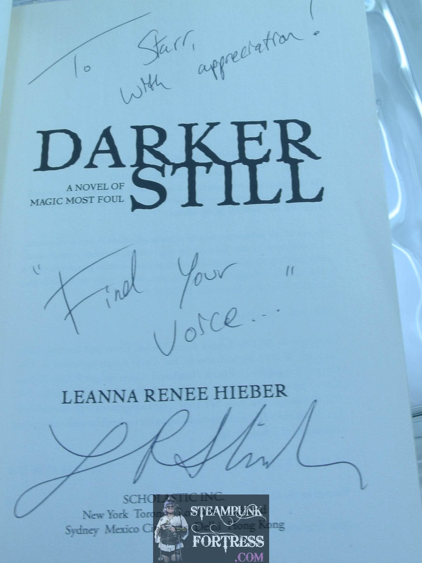 DARKER STILL LEANNA RENEE HIEBER AUTOGRAPHED SIGNED BOOK PAPERBACK VERY GOOD STEAMPUNK GOTHIC MAGIC