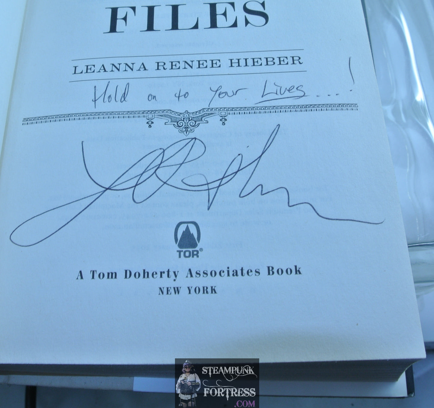 ETERNA FILES LEANNA RENEE HIEBER AUTOGRAPHED SIGNED BOOK FIRST EDITION HARDCOVER VERY GOOD STEAMPUNK GOTHIC MAGIC