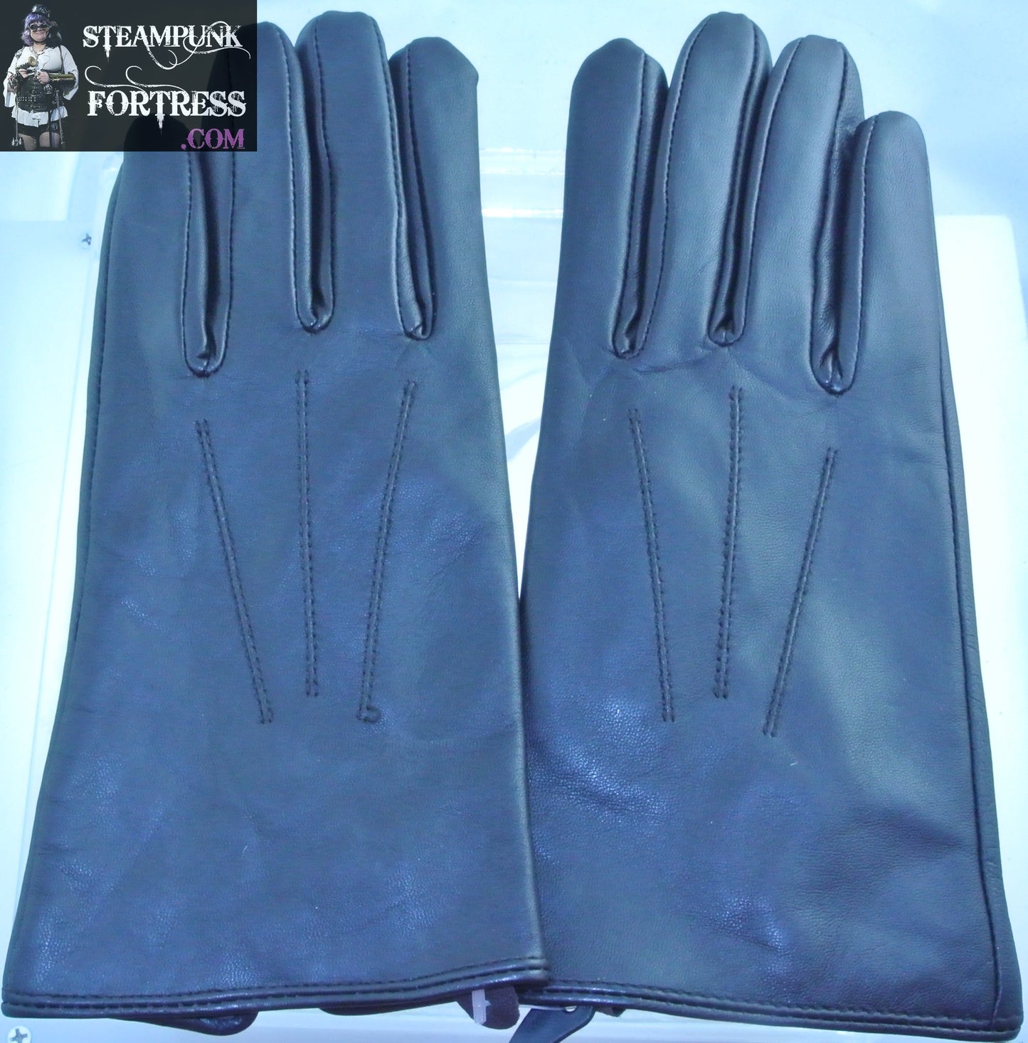 NEW DARK BROWN NEARLY BLACK LEATHER GLOVES MEDIUM LARGE REDFISH - MASS PRODUCED
