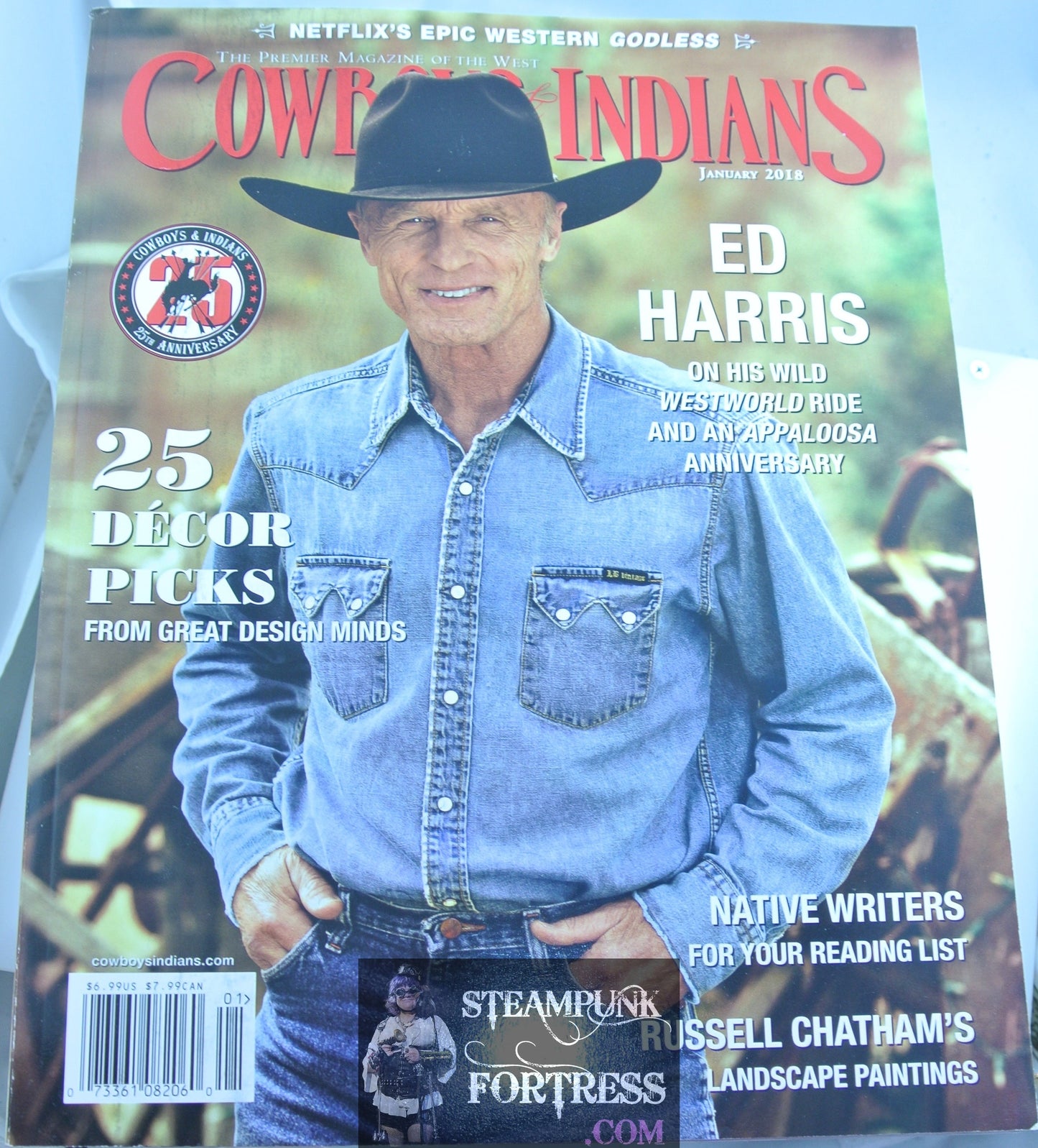 COWBOYS & INDIANS MAGAZINE JANUARY 2018 ED HARRIS WESTWORLD