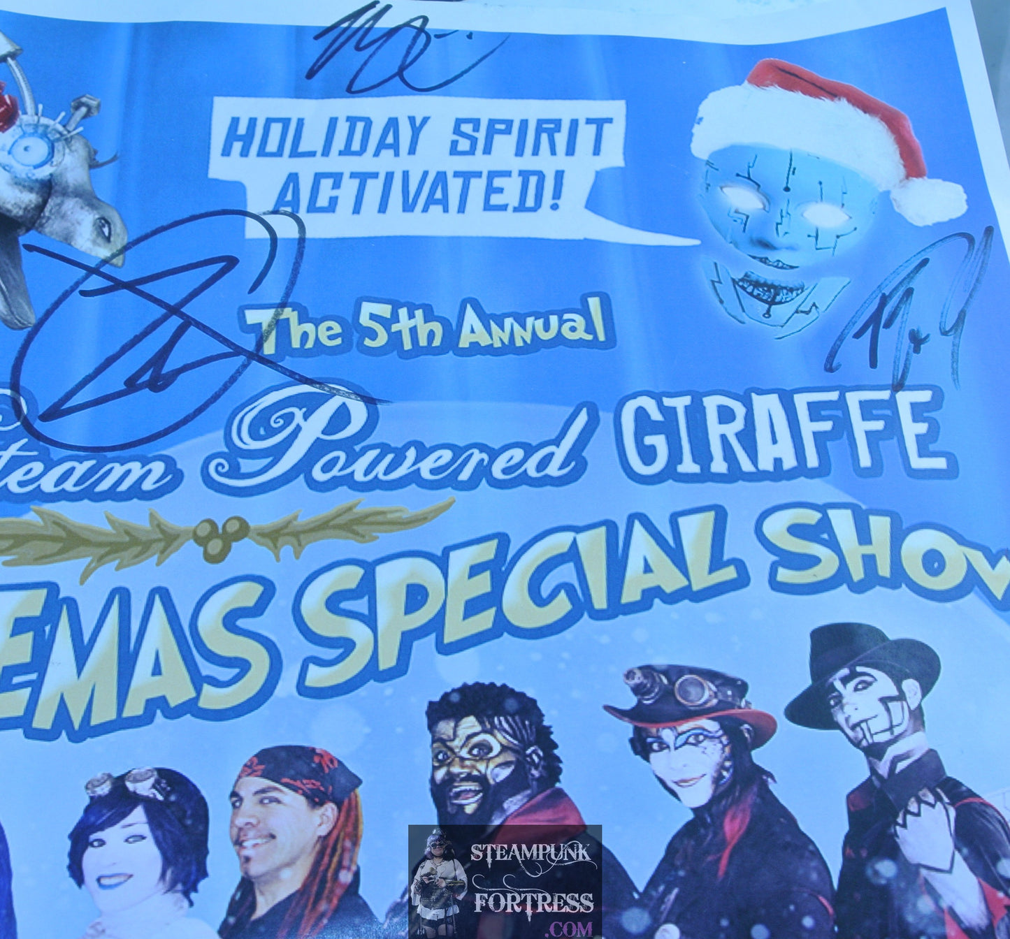 STEAM POWERED GIRAFFE AUTOGRAPHED SIGNED POSTER 11" X 17" THE SPINE RABBIT ZERO