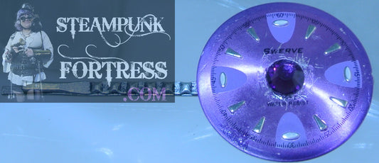 BOBBY PIN SILVER AUTHENTIC GENUINE CLOCK FACE WATCH DIAL SWERVE PURPLE HELIOTROPE SWAROVSKI CRYSTAL STARR WILDE STEAMPUNK FORTRESS