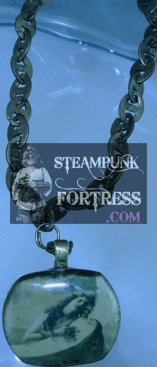 BRASS VINTAGE LADIES LADY HUGGING MOON SEPIA BRACELET SET AVAILABLE STARR WILDE STEAMPUNK FORTRESS