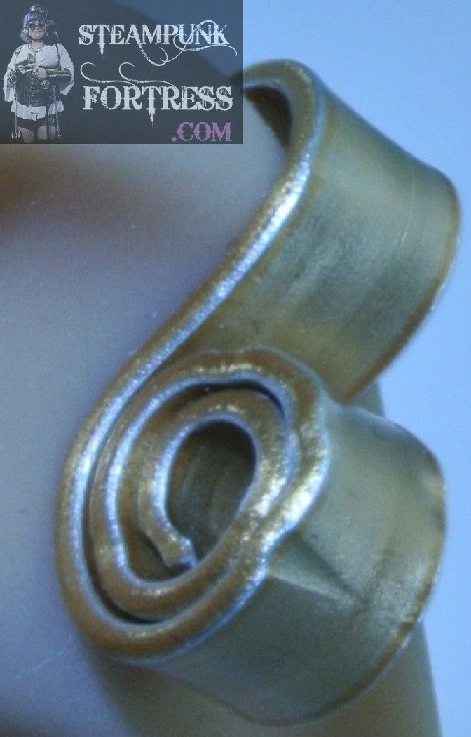 CUFF GOLD DOUBLE SWIRL EAR CUFF NON PIERCED NON PIERCING STARR WILDE STEAMPUNK FORTRESS