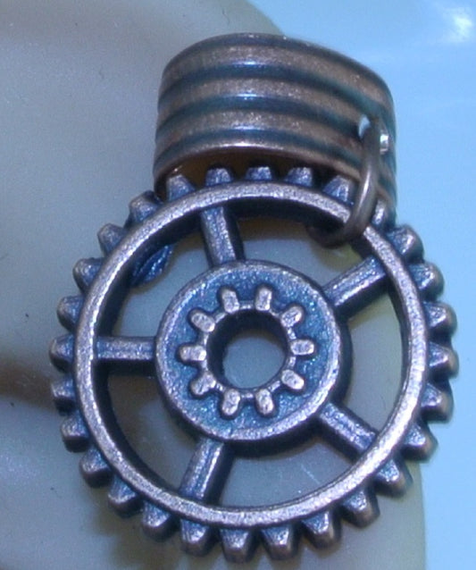 CUFF COPPER GEAR WATCH CLOCK FLAT RAISED CENTER 5 ARM EAR CUFF NON PIERCED NON PIERCING STARR WILDE STEAMPUNK FORTRESS