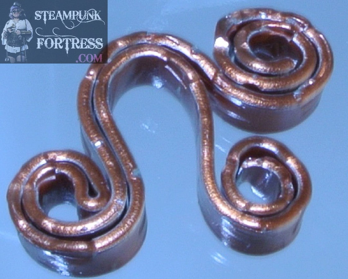 CUFF COPPER BRIGHT DOUBLED TRIPLE SWIRL EAR CUFF NON PIERCED NON PIERCING STARR WILDE STEAMPUNK FORTRESS