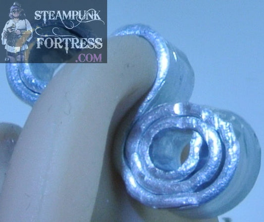 CUFF SILVER DOUBLE SWIRL EAR CUFF NON PIERCED NON PIERCING STARR WILDE STEAMPUNK FORTRESS