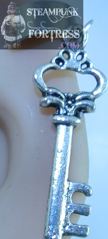 CUFF SILVER KEY SMALL CROWN TOP EAR CUFF NON PIERCED NON PIERCING STARR WILDE STEAMPUNK FORTRESS