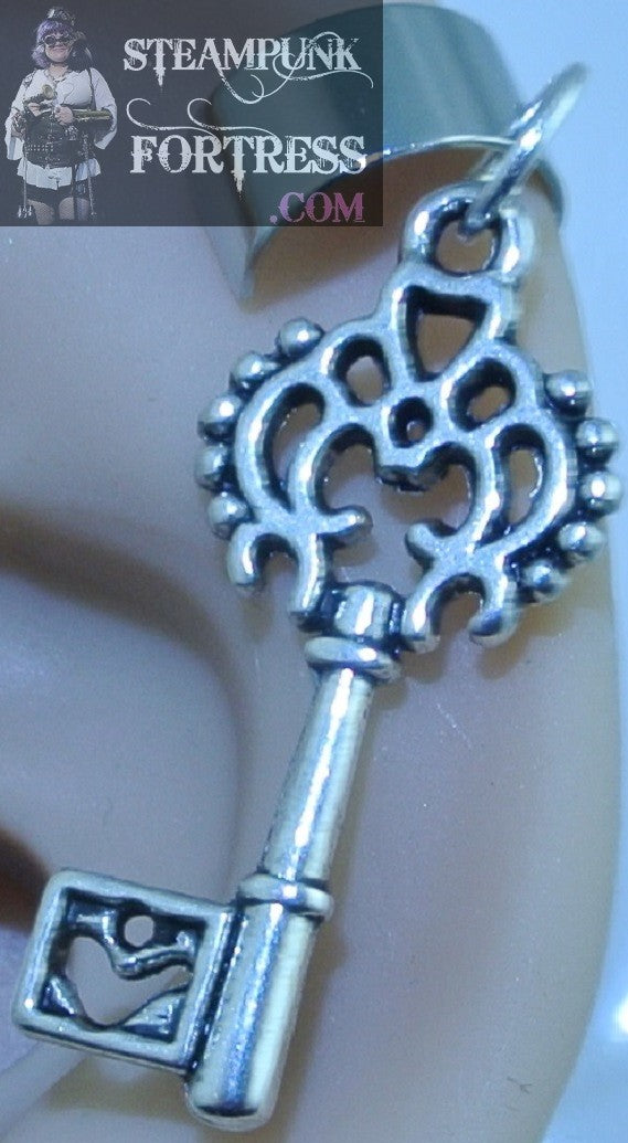 CUFF SILVER KEY DOTTY TOP EAR CUFF NON PIERCED NON PIERCING STARR WILDE STEAMPUNK FORTRESS