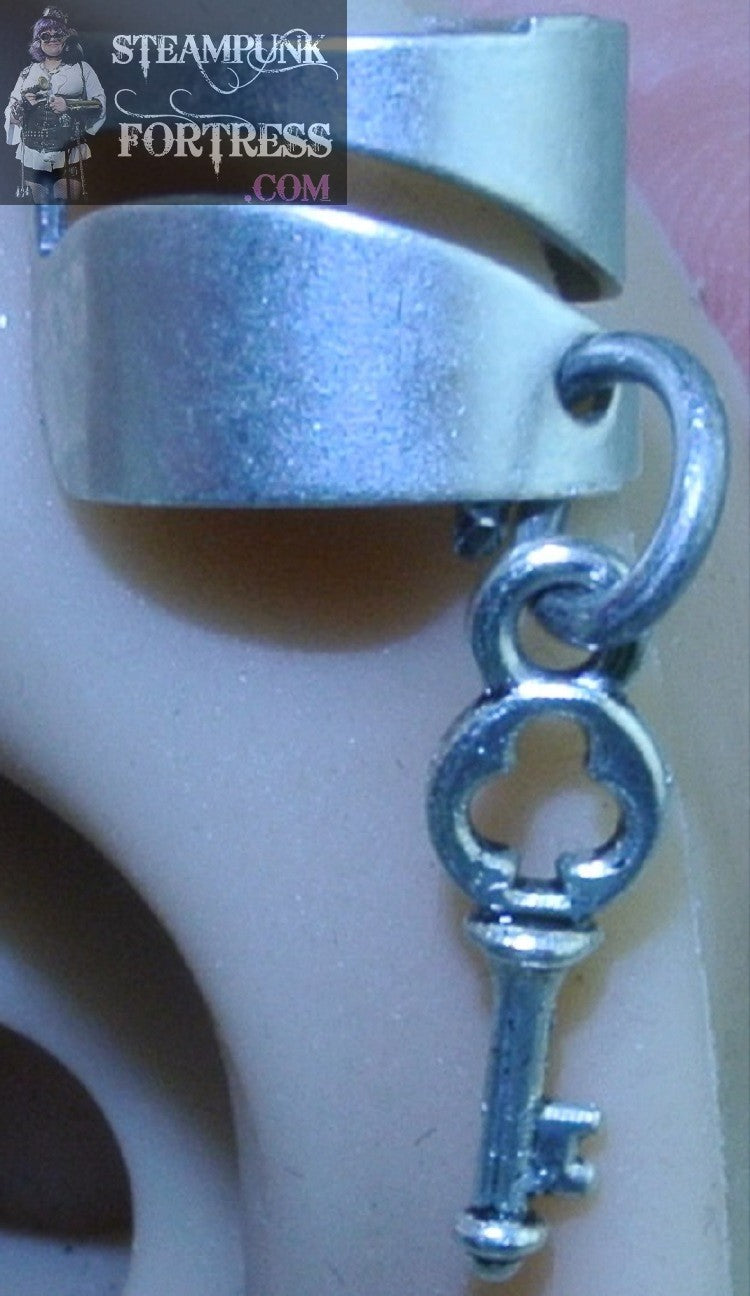 CUFF SILVER SPLIT KEY TINY EAR CUFF NON PIERCED NON PIERCING STARR WILDE STEAMPUNK FORTRESS