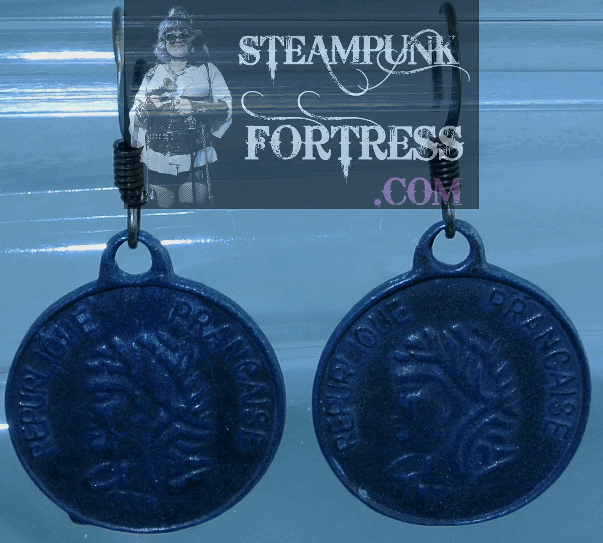 BRASS COINS ROMANESQUE PIERCED EARRINGS STARR WILDE STEAMPUNK FORTRESS