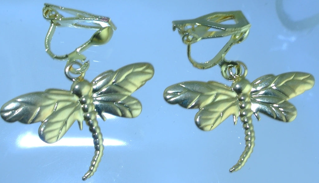 CLIPS DRAGONFLY DRAGONFLIES CLIP ON EARRINGS FAIRY STARR WILDE STEAMPUNK FORTRESS