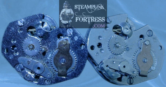 SILVER TIMEX MOVEMENTS COMPLETE AUTHENTIC GENUINE WATCH CLOCK TIMEX STUDS PIERCED EARRINGS STARR WILDE STEAMPUNK FORTRESS