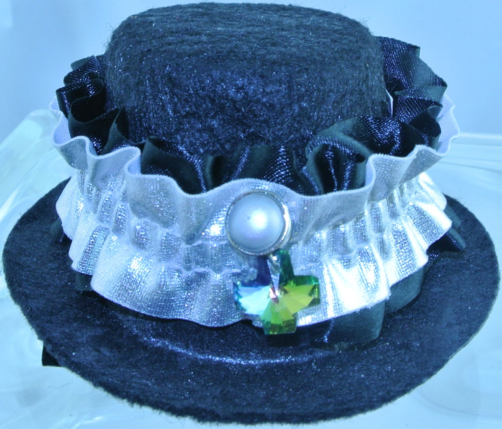 BLACK XS EXTRA SMALL MINI TOP HAT CREATE YOUR OWN BUILD STEAMPUNK HAT WITH GARTER STARR WILDE STEAMPUNK FORTRESS