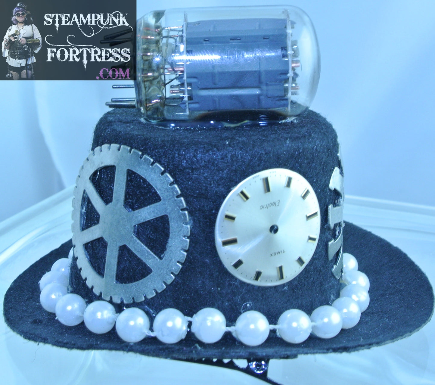 BLACK 3 SILVER CLOCK WATCH FACES DIALS 2 XL EXTRA LARGE GEARS GEAR PEARL BAND ROCKET TOP XS EXTRA SMALL MINI TOP HAT STARR WILDE STEAMPUNK FORTRESS
