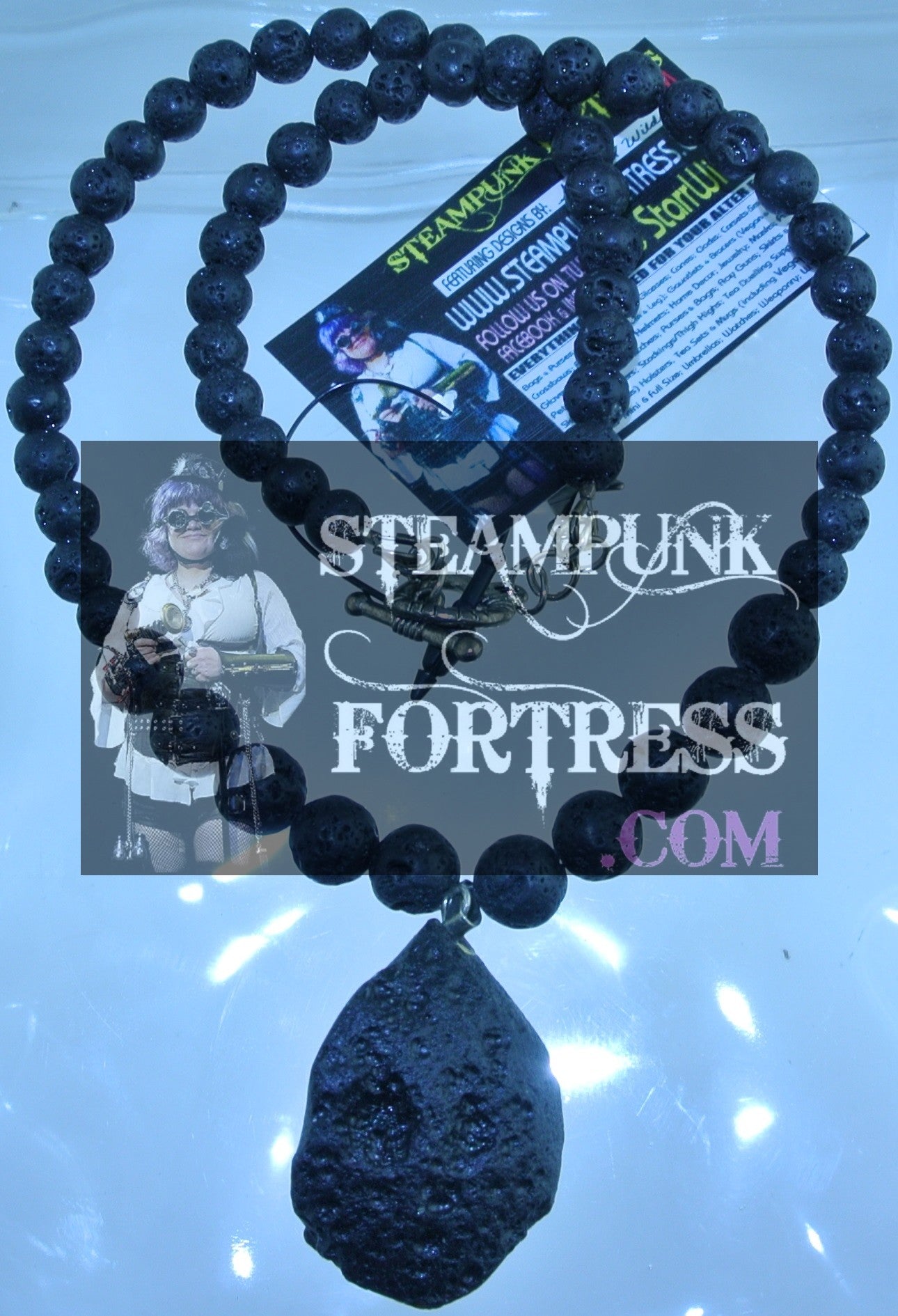 SILVER TEKTITE METEORITE FOCAL GEMSTONES STONES LAVA ROCK ROUND STONES NECKLACE SET AVAILABLE STARR WILDE STEAMPUNK FORTRESS