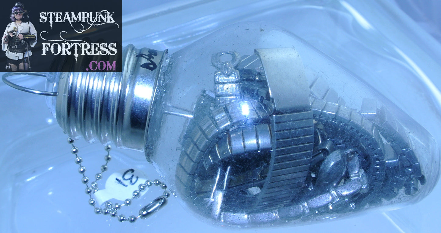 CHRISTMAS ORNAMENT LIGHTBULB LIGHT BULB #31 ALL SILVER GENUINE AUTHENTIC WATCH CLOCK STARR WILDE STEAMPUNK FORTRESS