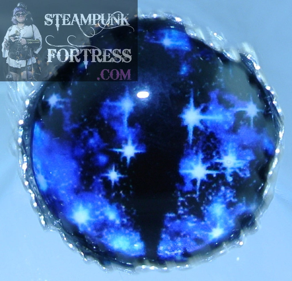 SILVER FILIGREE BLUE GALAXY STARS CAT PUPIL LIZARD DRAGON ADJUSTABLE RING STARR WILDE STEAMPUNK FORTRESS
