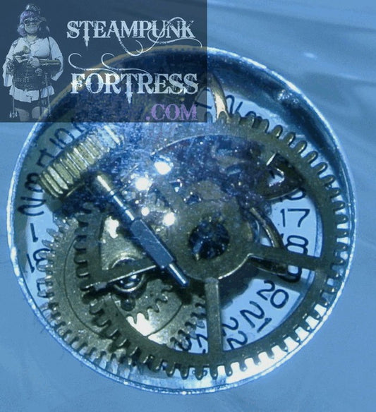 SILVER DEEP WELL GOLD GEARS DATE DIAL AUTHENTIC GENUINE WATCH CLOCK CASE ADJUSTABLE RING STARR WILDE STEAMPUNK FORTRESS