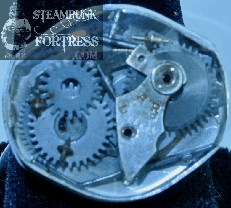 SILVER HEX #1 GEARS PHOENIX AUTHENTIC GENUINE WATCH CLOCK CASE ADJUSTABLE RING STARR WILDE STEAMPUNK FORTRESS