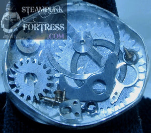 SILVER HEX #2 GEARS AUTHENTIC GENUINE WATCH CLOCK CASE ADJUSTABLE RING STARR WILDE STEAMPUNK FORTRESS