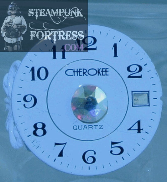WHITE FACE CHEROKEE DIAL FACE AB AURORA BOREALIS SWAROVSKI CRYSTAL AUTHENTIC GENUINE WATCH CLOCK FILIGREE ADJUSTABLE RING STARR WILDE STEAMPUNK FORTRESS